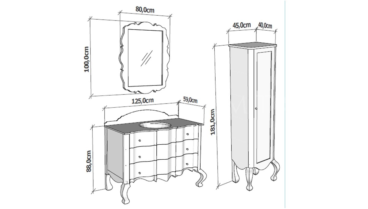 Lüks Olera Klasik Banyo Takımı - 5