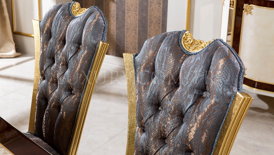 Lüks Osetya Altın Varaklı Klasik Yemek Odası - 5