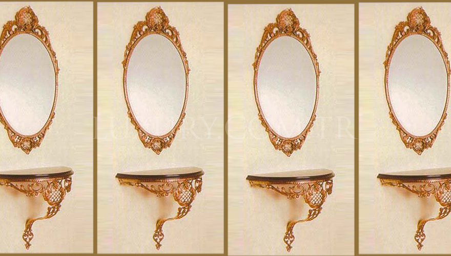 1050 - Lüks Oval Bronz Ayna