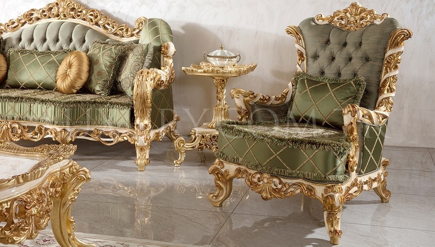 Lüks Pargalı Ensemble de canapés classiques - 7