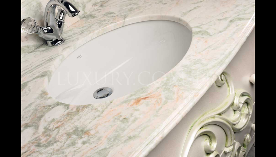 Lüks Sangus Beyaz Klasik Мебель для ванной комнаты Takımı - 2