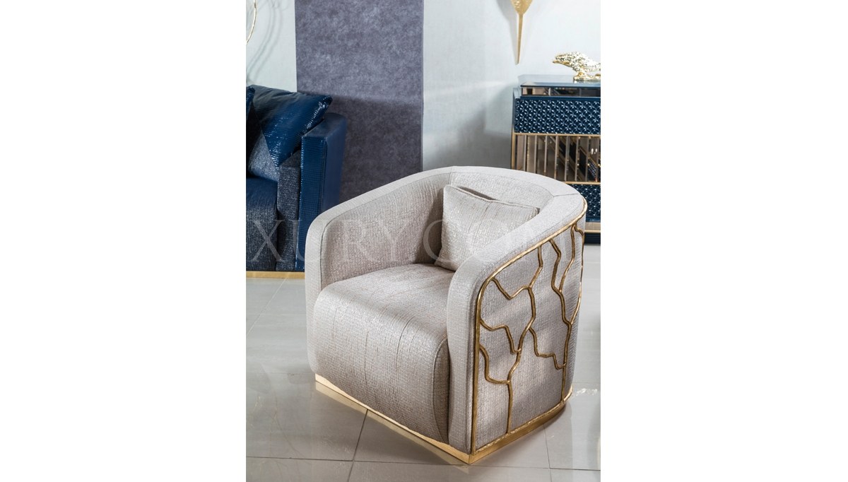 Lüks Sidney Metal Koltuk Takımı - 6