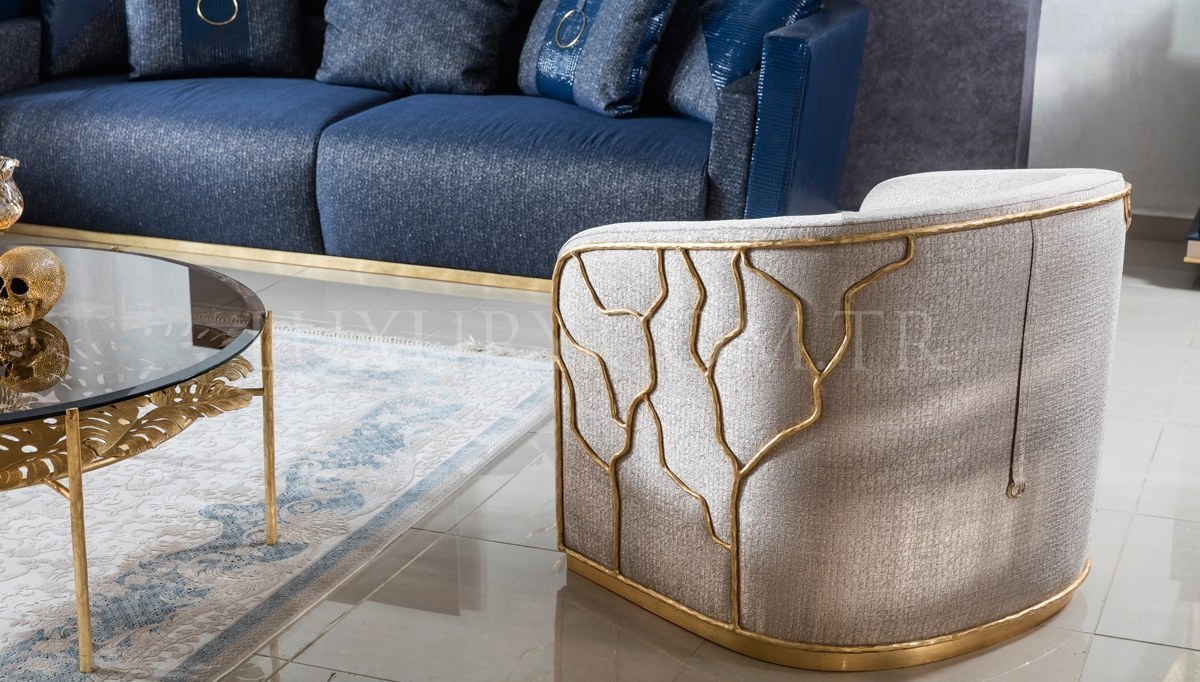 Lüks Sidney Metal Koltuk Takımı - 4