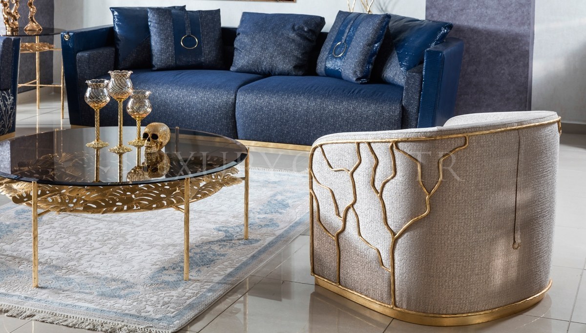 Lüks Sidney Metal Koltuk Takımı - 8