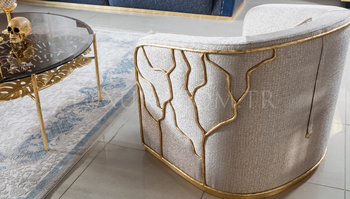 Lüks Sidney Metal Koltuk Takımı - 9