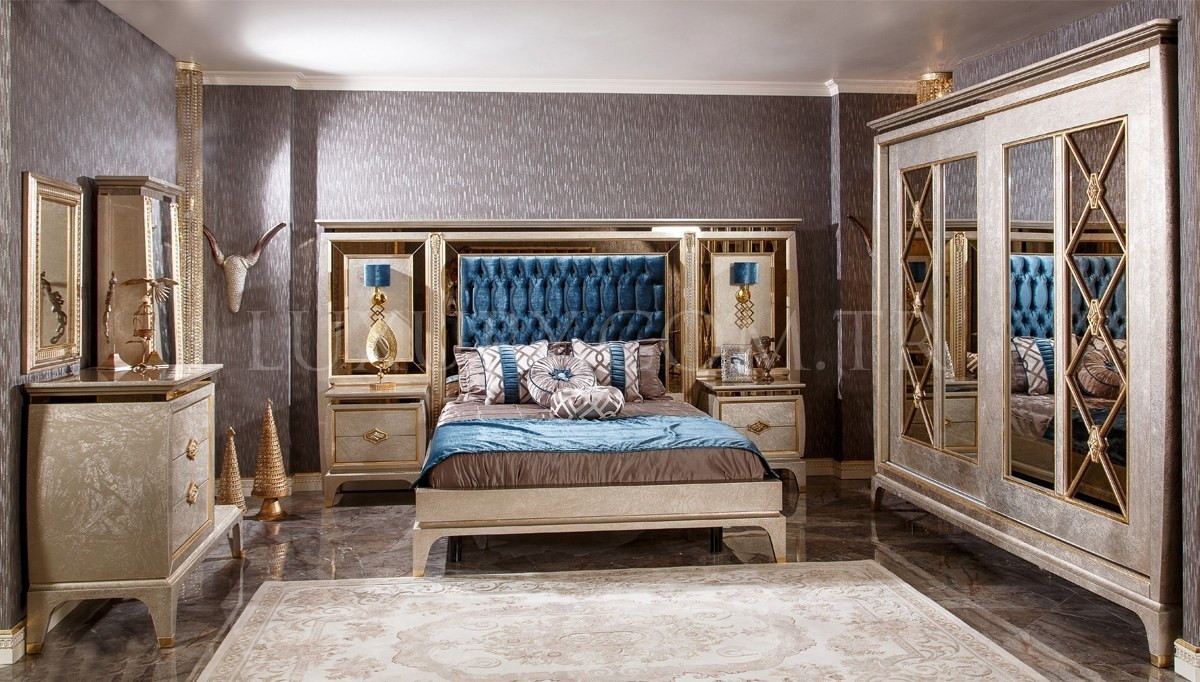 1037 - Lüks Sliven Art Deco Yatak Odası