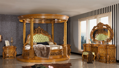 Lüks Sultanzade Ceviz Klasik Yatak Odası - Thumbnail
