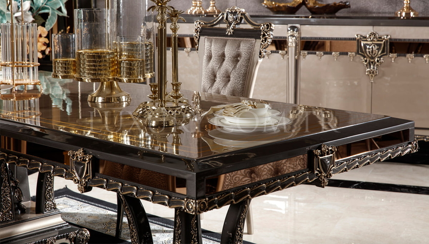 Lüks Tuvalya Bronz Klasik Yemek Odası - 8