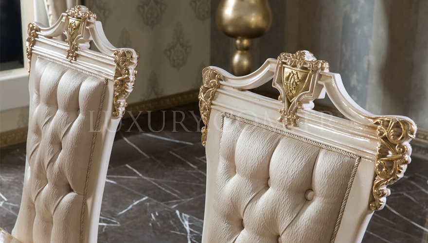 Lüks Tuvalya Krem Klasik Yemek Odası - 3