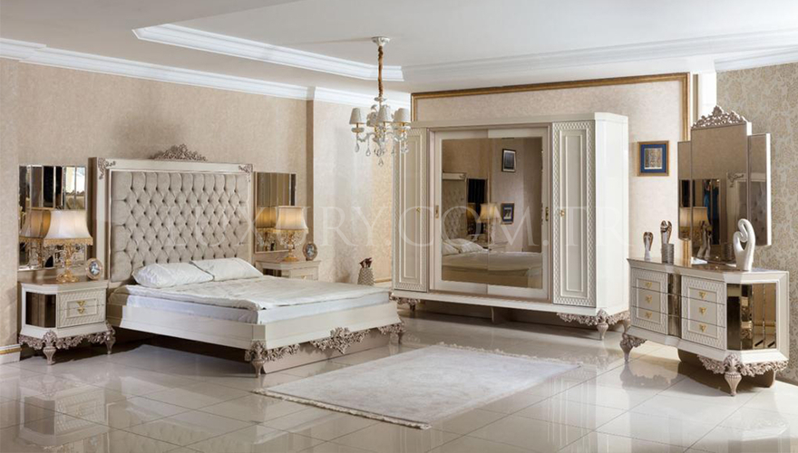 Lüks Vistera Beyaz Art Deco Yatak Odası - 1