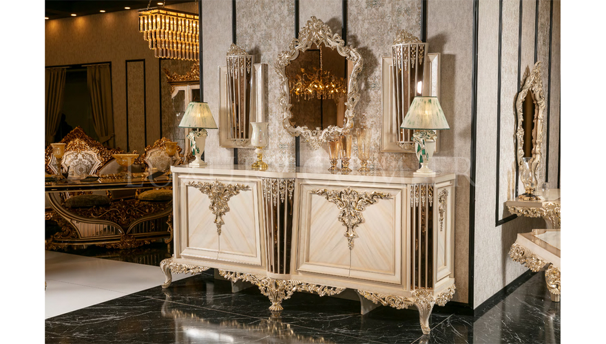 Lüks Zerafet Klasik Beyaz Yemek Odası - 3