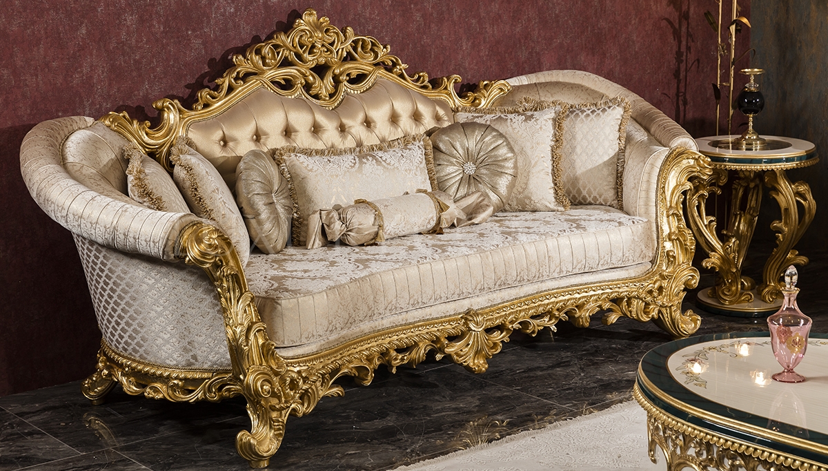 Lüks Zümra Altın Varaklı Koltuk Takımı Luxury Mobilya