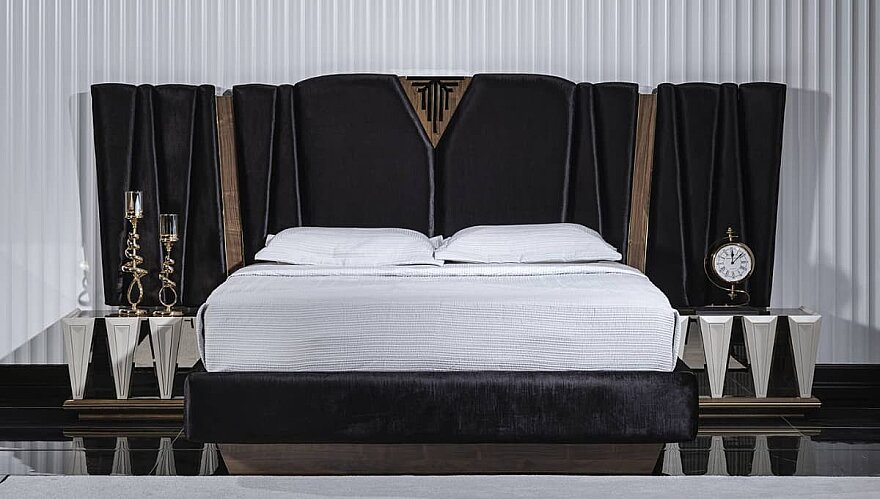 Lumira Siyah Altın Art Deco Yatak Odası - 2