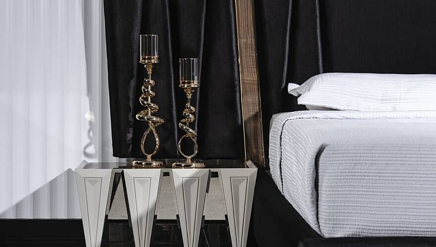 Lumira Siyah Altın Art Deco Yatak Odası - 4