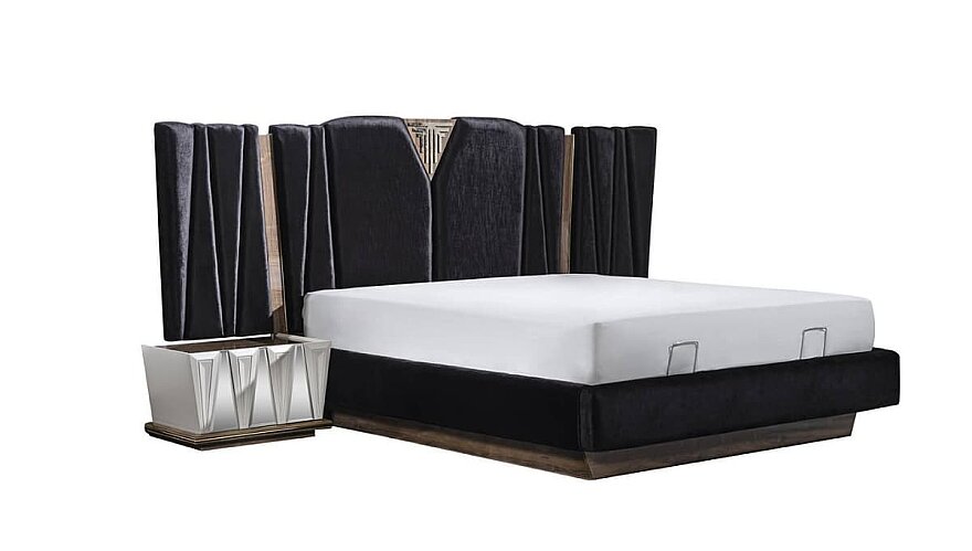 Lumira Siyah Altın Art Deco Yatak Odası - 7