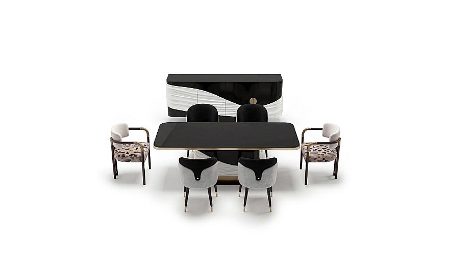 Lunex Akış Formlu Modern Yemek Odası - 1169