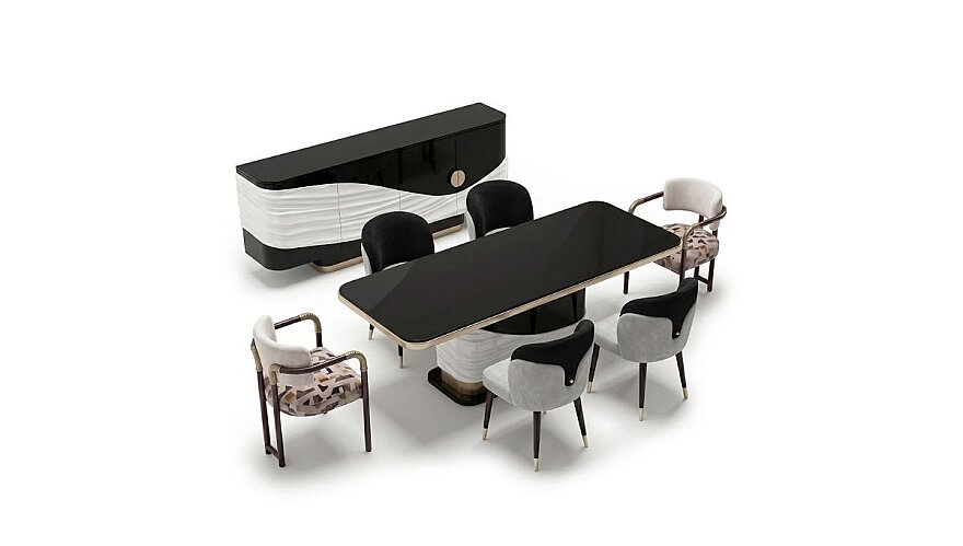 Lunex Akış Formlu Modern Yemek Odası - 2