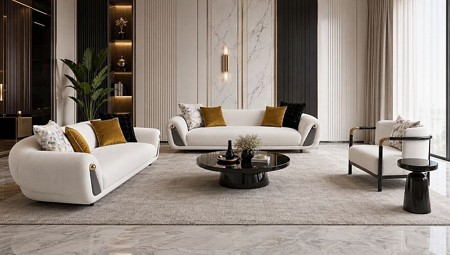 Lunex Yumuşak Hatlı Modern Oturma Odası - 4