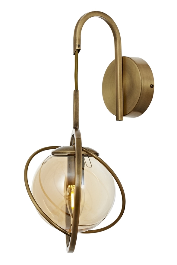 Luxury AP-60291-1E Eskitme Kaplama Aplik E14 Metal Cam 22x24cm - Luxury Avize ve Aydınlatma