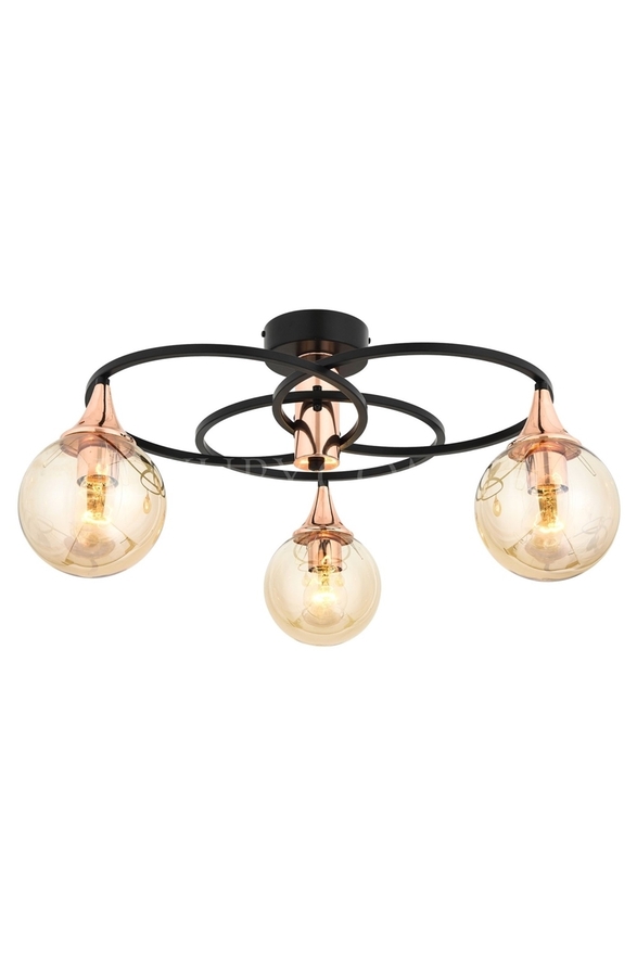 Luxury AR-1661-3BSY Black Boyalı Modern Chandelier E27 Metal Cam 60cm - 1