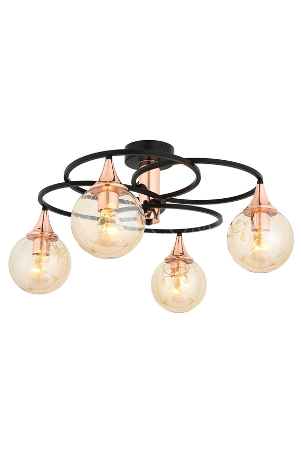 Luxury AR-1661-4BSY Black Boyalı Modern Chandelier E27 Metal Cam 60cm - 1