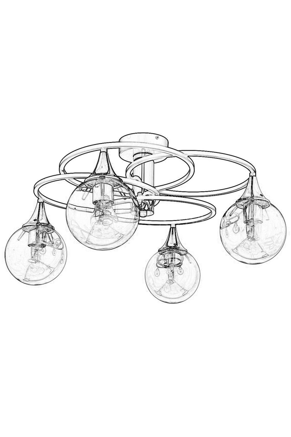 Luxury AR-1661-4BSY Black Boyalı Modern Chandelier E27 Metal Cam 60cm - 2