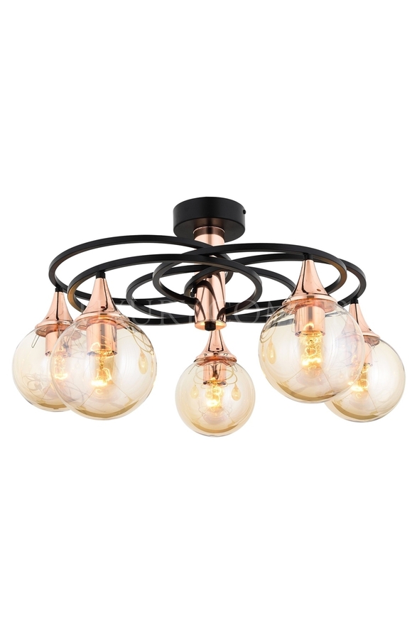 Luxury AR-1661-5BSY Black Boyalı Modern Chandelier E27 Metal Cam 60cm - 1