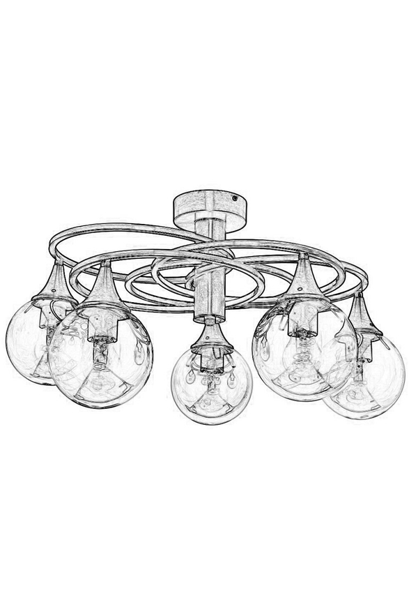 Luxury AR-1661-5E Eskitme Kaplama Modern Chandelier E27 Metal Cam 60cm - 3