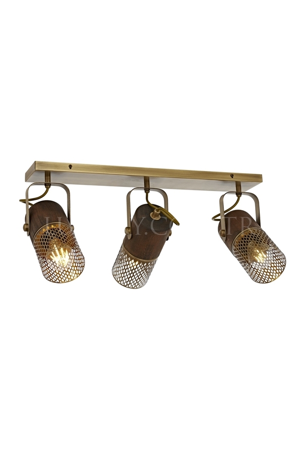 Luxury AR-60265-3EY Eskitme Kaplama Modern Chandelier E27 Metal Wood 60x30cm - Luxury Avize ve Aydınlatma