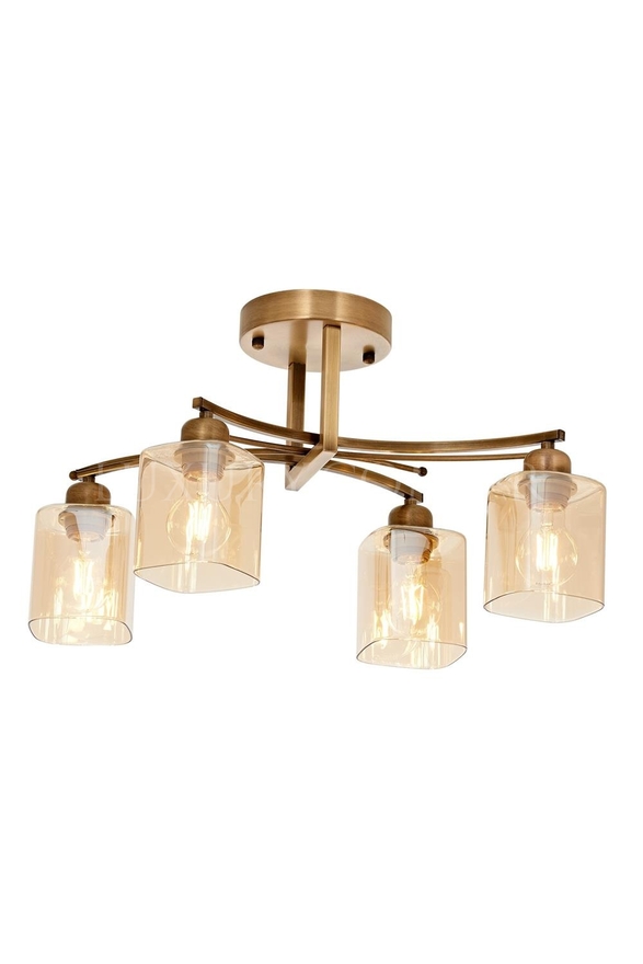 Luxury AR-60356-4E Eskitme Kaplama Modern Chandelier E27 Metal Cam 60x30cm - Luxury Avize ve Aydınlatma