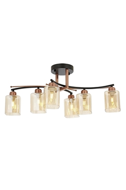 Luxury AR-60356-6BSY Black Boyalı Classic Chandelier E14 Metal Cam 32cm