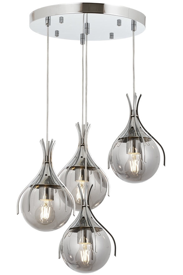 Luxury AV-60161-4KT Krom Kaplama Modern Avize E27 Metal Cam 40cm - Luxury Avize ve Aydınlatma