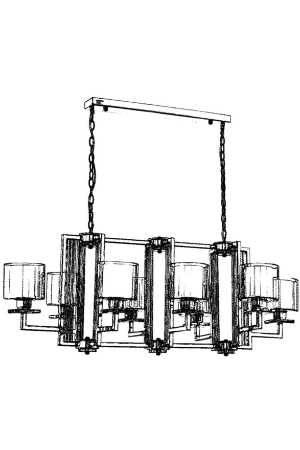 Luxury AV-60190-8K-YM Krom Kaplama Modern Avize E27 Metal Cam 110x60cm - 2