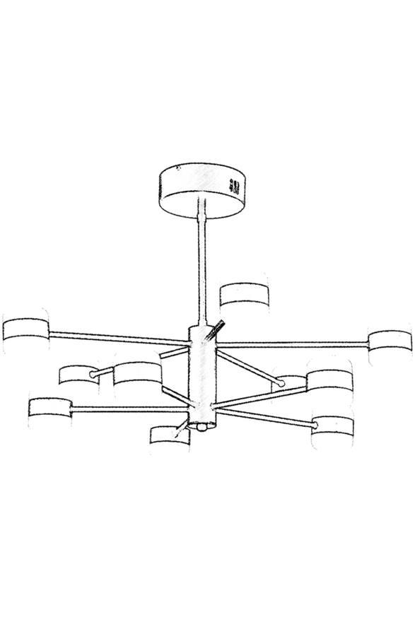 Luxury AV-60205-10E Eskitme Kaplama Modern Avize LED Metal Akrilik 65cm - 5