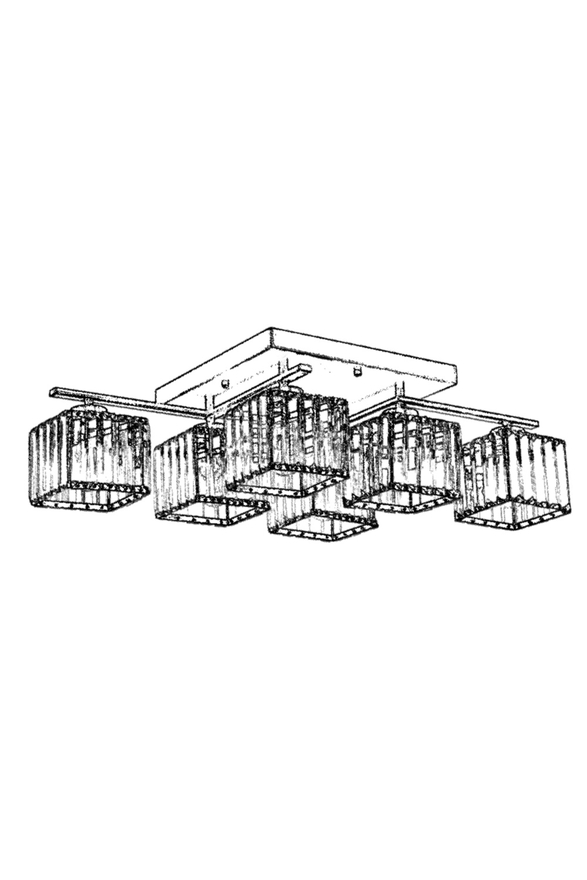 Luxury AV-60230-6E Eskitme Kaplama Modern Avize E27 Metal Kristal 80x40cm - 4