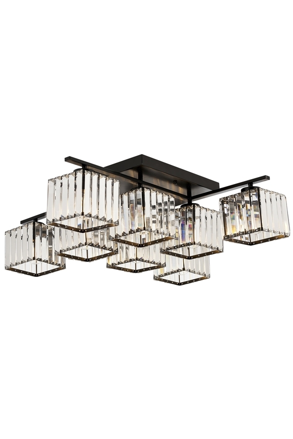 Luxury AV-60230-8BSY Siyah Boyalı Modern Avize E27 Metal Kristal 80cm - Luxury Avize ve Aydınlatma