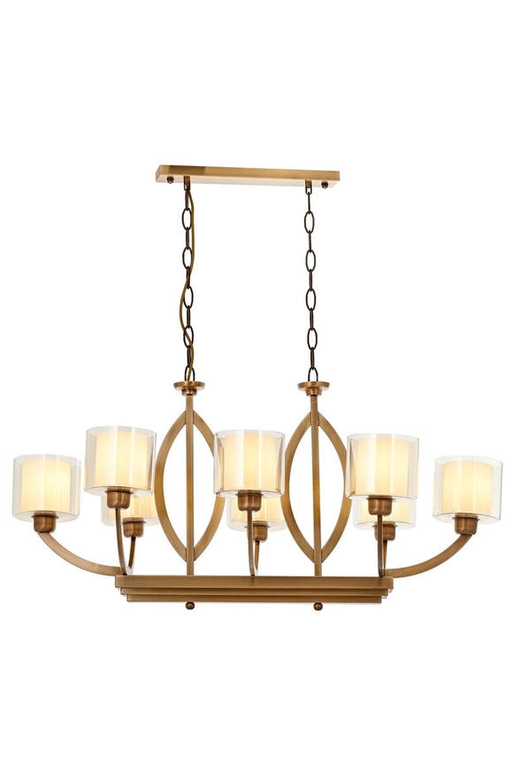 Luxury AV-60362-8E-YM Eskitme Kaplama Modern Avize E27 Metal Cam 100x55cm - Luxury Avize ve Aydınlatma