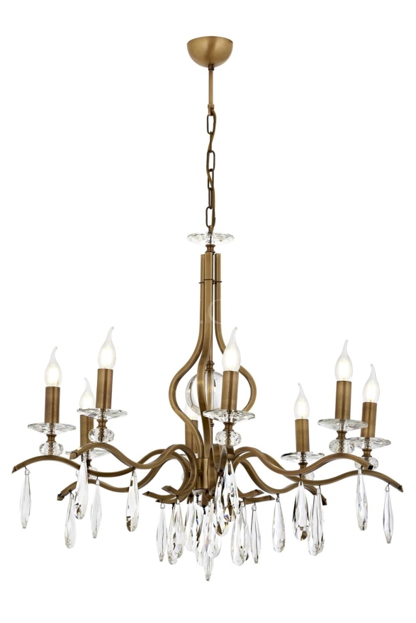 Luxury AV-60394-8E Eskitme Kaplama Klasik Avize E14 Metal Kristal 80cm - Luxury Avize ve Aydınlatma