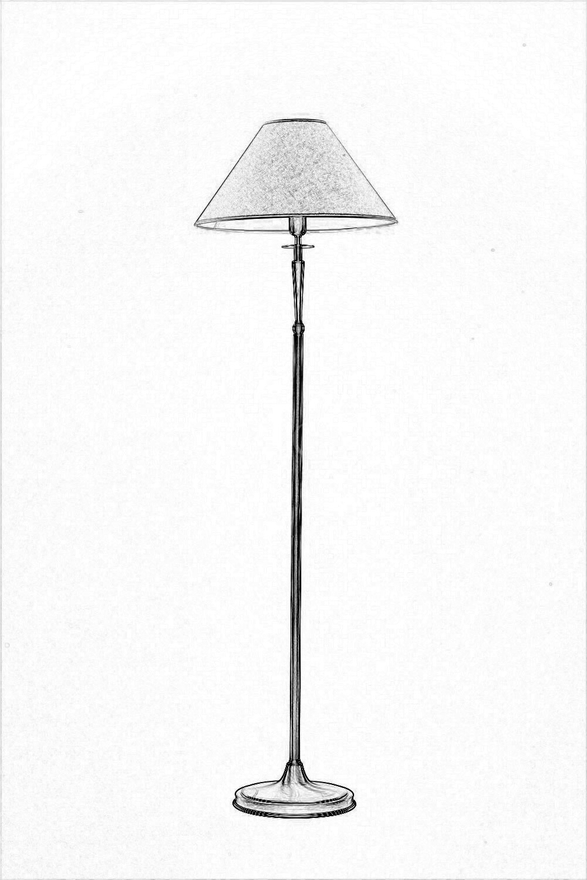 Luxury HLM-9009-1E Eskitme Kaplama Lambader E27 Metal Wood Kumaş 50cm - 3