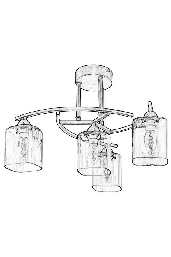 LUXURY L-1373-4E Eskitme Kaplama Modern Chandelier E14 Metal Cam 51cm - 2