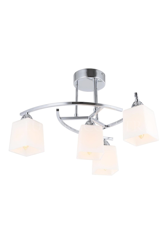 LUXURY L-1373-4K Krom Kaplama Modern Chandelier E14 Metal Cam 51cm - Luxury