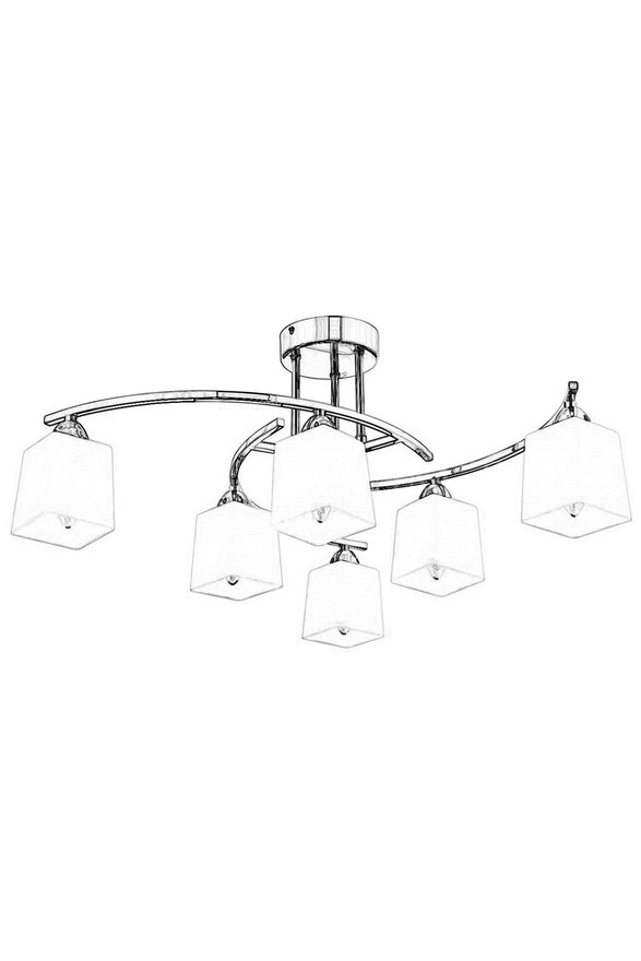 LUXURY L-1373-6K Krom Kaplama Modern Chandelier E14 Metal Cam 60cm - 2