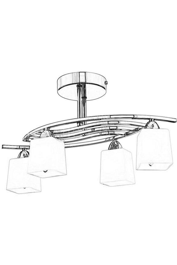 LUXURY L-1374-4K Krom Kaplama Modern Chandelier E14 Metal Cam 63x30cm - 2