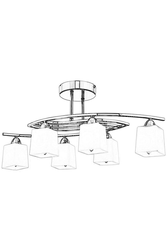 LUXURY L-1374-6K Krom Kaplama Modern Chandelier E14 Metal Cam 75x30cm - 2