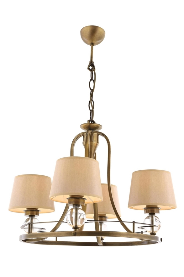 Luxury L-1597-4ES Eskitme Kaplama Modern Chandelier E27 Metal Cam Kumaş 52cm - 1