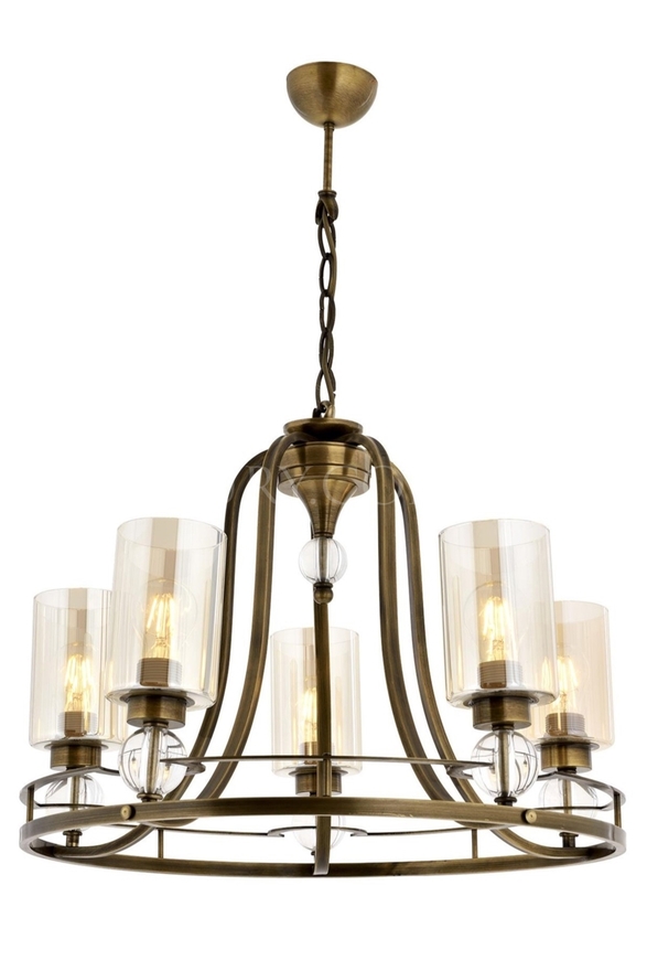 Luxury L-1597-5E Eskitme Kaplama Modern Chandelier E27 Metal Cam 62cm - 1