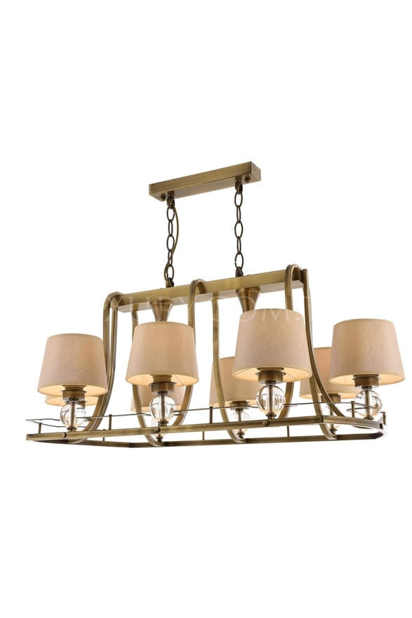 Luxury L-1597-8ES-YM Eskitme Kaplama Modern Chandelier E27 Metal Cam Kumaş 92x55cm - 1