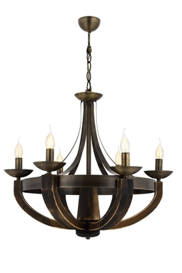 Luxury L-1644-6E Eskitme Kaplama Modern Chandelier E14 Metal Wood 70cm - Luxury Avize ve Aydınlatma