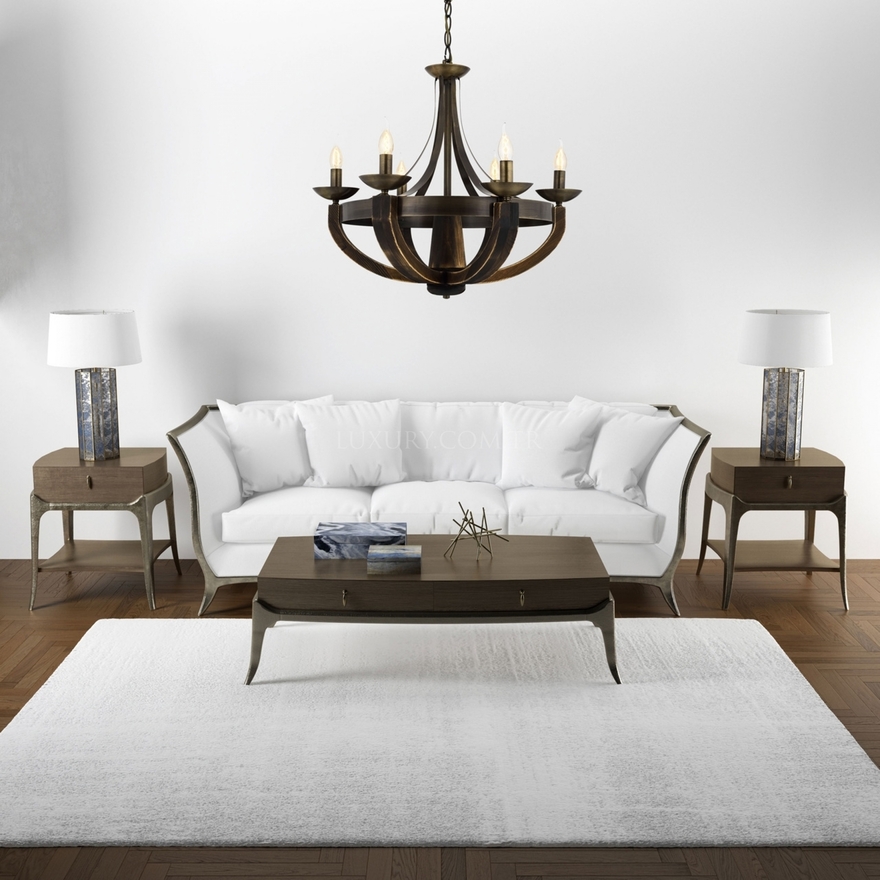 Luxury L-1644-6E Eskitme Kaplama Modern Chandelier E14 Metal Wood 70cm - 2