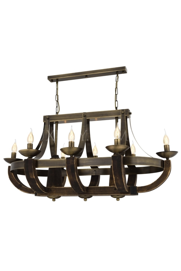 Luxury L-1644-8E-YM Eskitme Kaplama Modern Chandelier E14 Metal Wood 106x58cm - 1